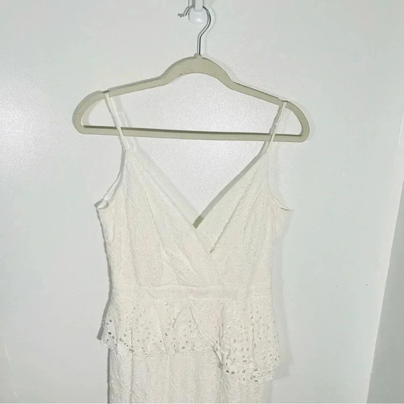 Yumi Kim Dynasty Riviera White Eyelet Midi Dress Ruffle Sleeveless Party Shower - Picture 13 of 13